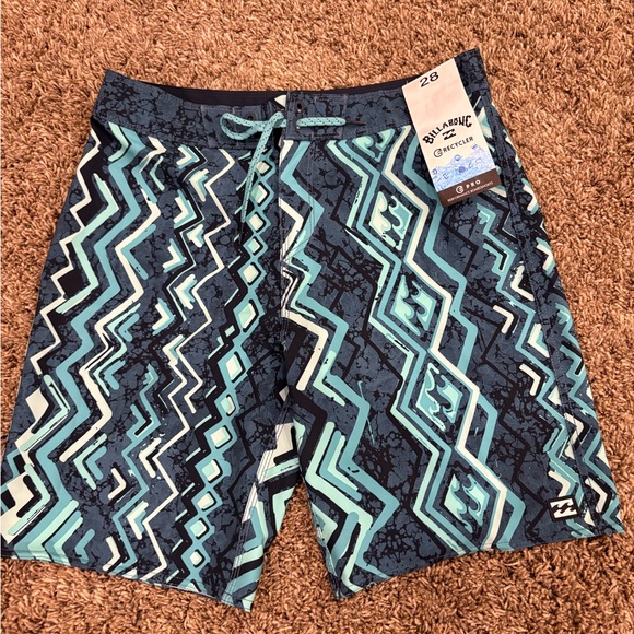 Billabong Other - Billabong Blue and White Geometric Swim Shorts